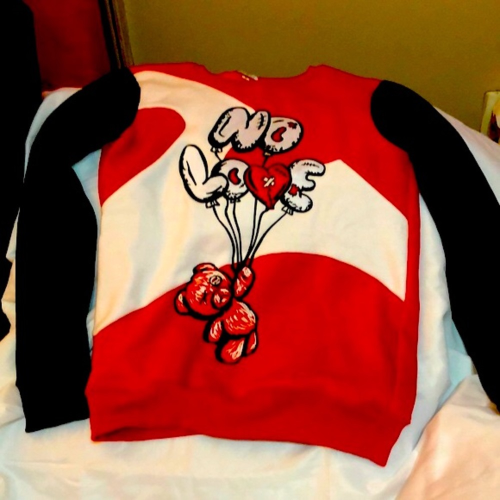 Retro Label No Love Crew Neck Sweater